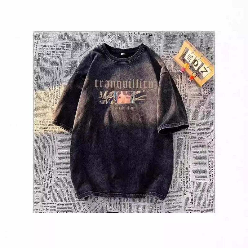 アートガール&フクロウ ヴィンテージTシャツ tranquilityロゴ フロント High land
