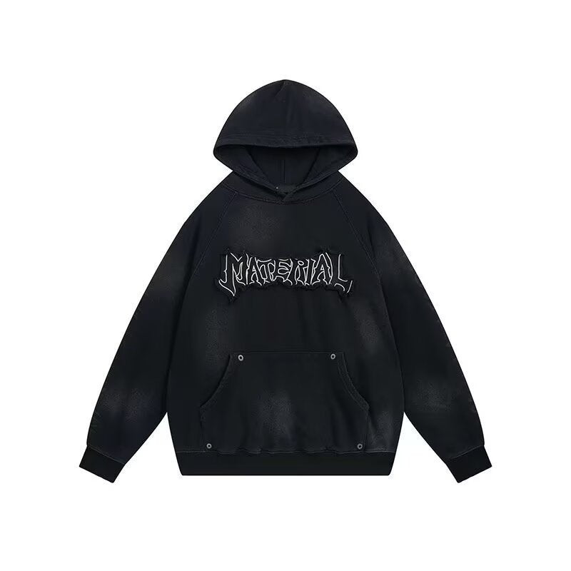 スモークグラデーション MATERIALロゴパーカー ブラック 単体デザイン High land