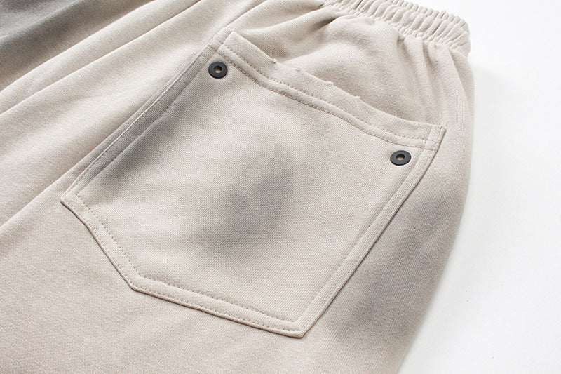 グラデーション スウェットショーツ “a happy day”／ユニセックス ワイドシルエット ストリートハーフパンツ【High land】