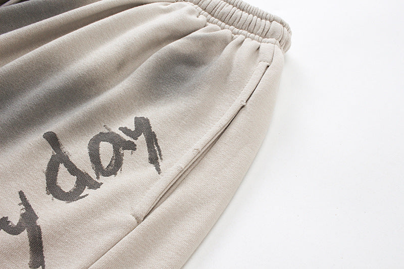 グラデーションスウェットショーツ サイドロゴプリント ディテール High land