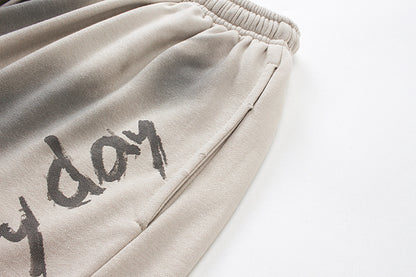 グラデーションスウェットショーツ サイドロゴプリント ディテール High land