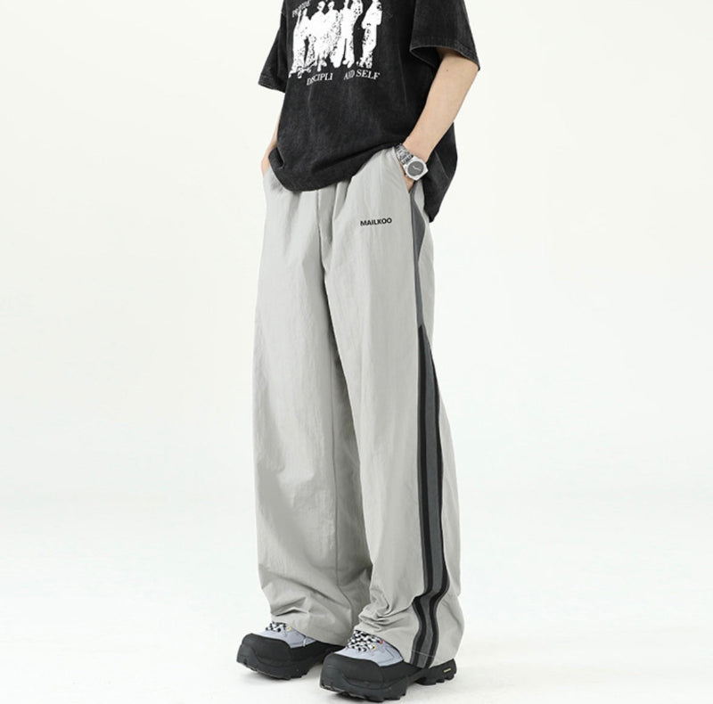 Patchwork contrast color pants