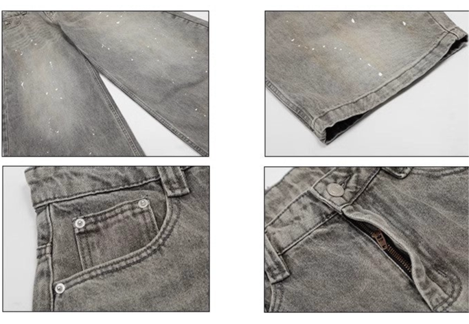 paint drop wide jeans
