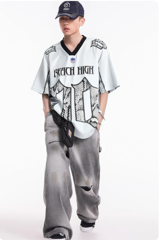 REACH HIGHスネークプリントTシャツ メンズコーデ ストリートファッション Highland