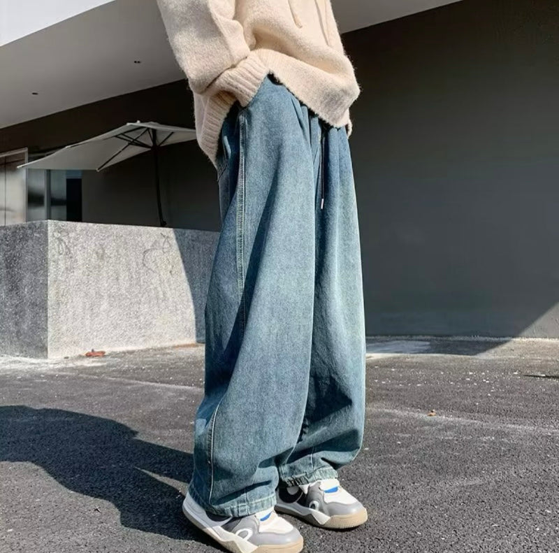 ワイドデニムパンツ ブルー レディースコーディネート High land