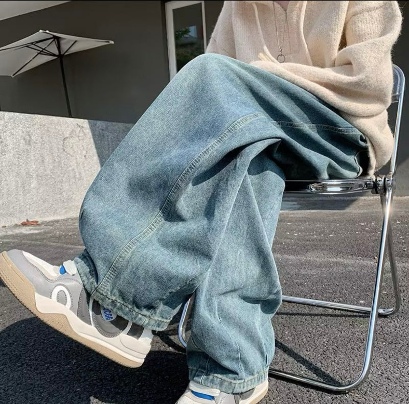 ワイドデニムパンツ ブルー 全身コーデイメージ High land