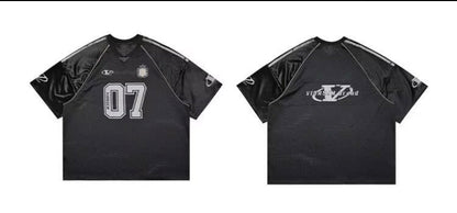 ゲームシャツ風 メッシュTシャツ ブラック 前後デザイン High land