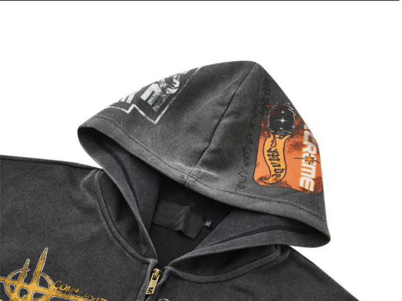 graffiti zip hoodie