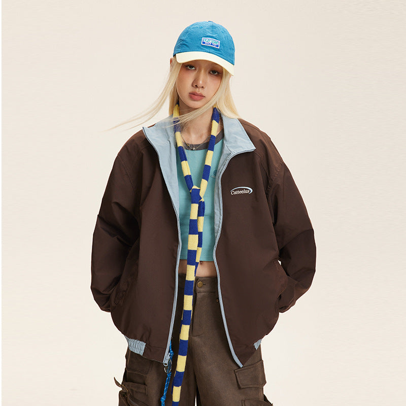 リバーシブルトラックジャケット ブラウン面 コーデイメージ High land