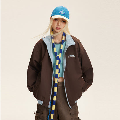 リバーシブルトラックジャケット ブラウン面 コーデイメージ High land