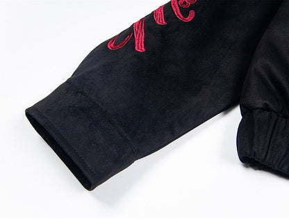 Patchwork Suede Bomber Jacket