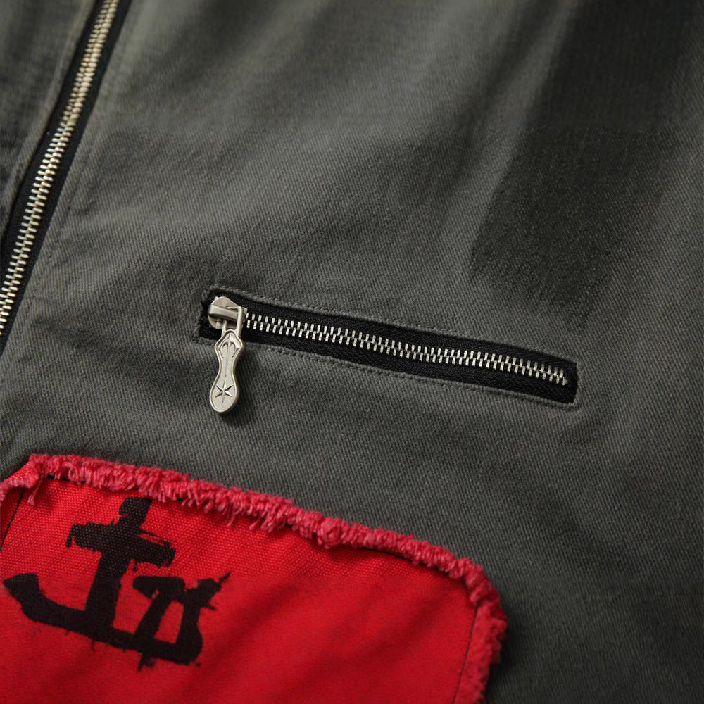 Gothic Art Patchwork Zip Jacket