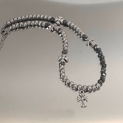 beads cross necklace