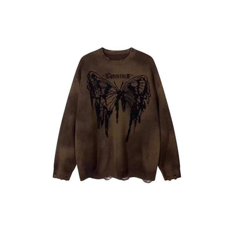 グランジバタフライニット セーター カーキ 全体商品