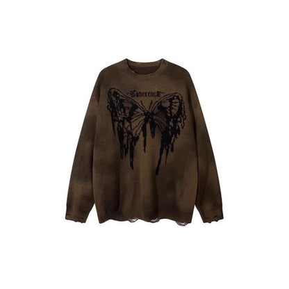 グランジバタフライニット セーター カーキ 全体商品