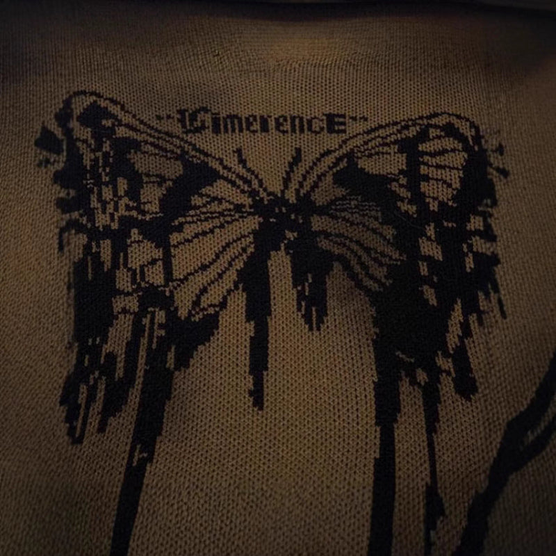 バタフライダメージニット 前面デザイン 拡大 ユニセックス