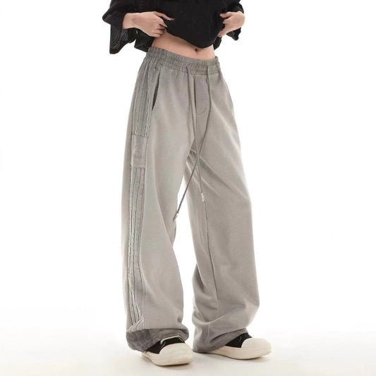 グレー ワイドスウェットパンツ レディース 韓国ファッション High land