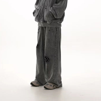 ダメージワイドデニムパンツ 着用コーデ グランジスタイル High land