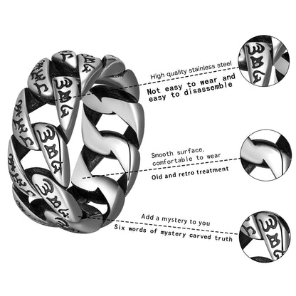 Engraved Chain Ring - Silver