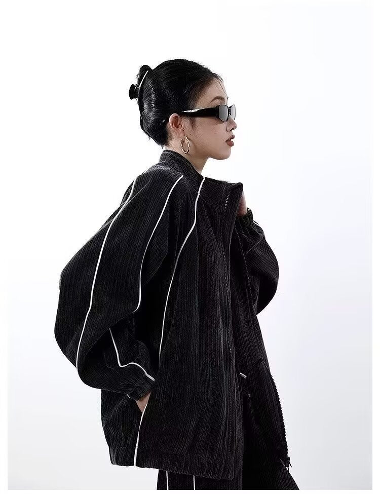 Corduroy Track Set - Brown/Black