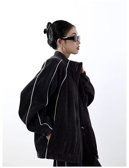 Corduroy Track Set - Brown/Black