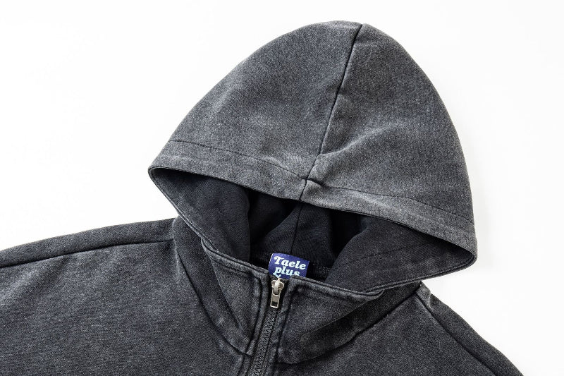 ヴィンテージウォッシュジップフーディー パーカー フード部分 ユニセックス