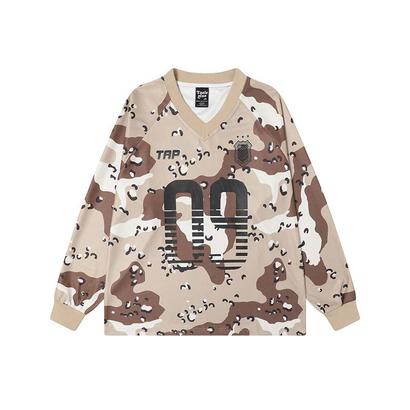 Desert Camo V-Neeck Jersey - Beige