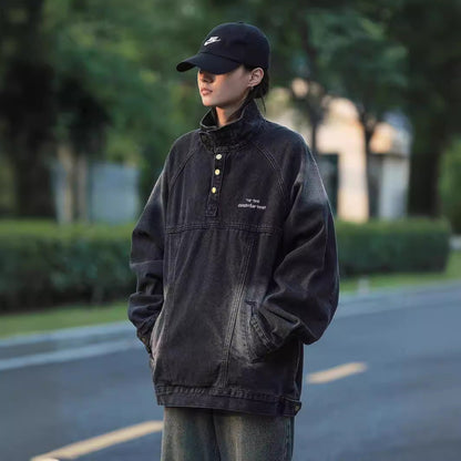 デニムアノラックプルオーバー ヴィンテージ加工 コーデイメージ High land