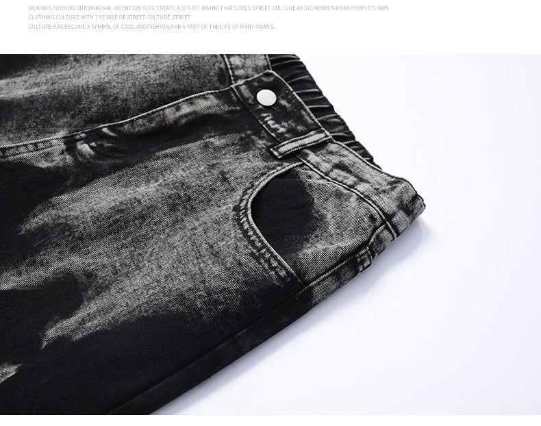 DIFFICULT BLACK WASHED STRAIGHT PANTS