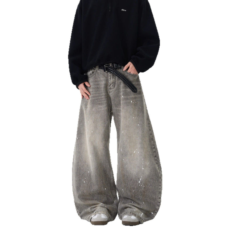 paint drop wide jeans