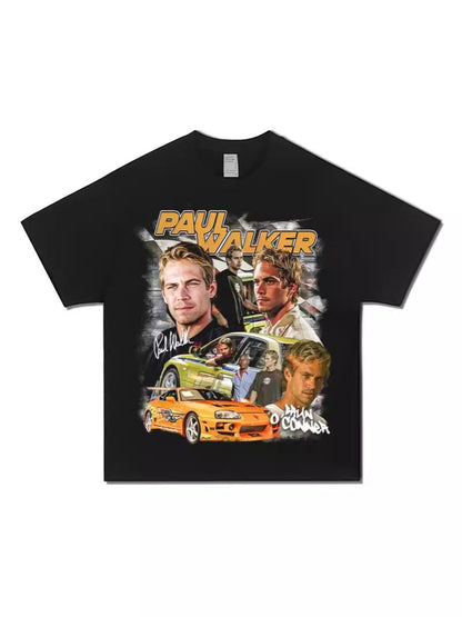 ブラックカーレジェンドグラフィックTシャツ ユニセックス ストリートコーデ