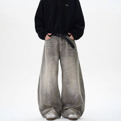 ペイントグレーデニムパンツ オーバーサイズシルエット 着用イメージ High land