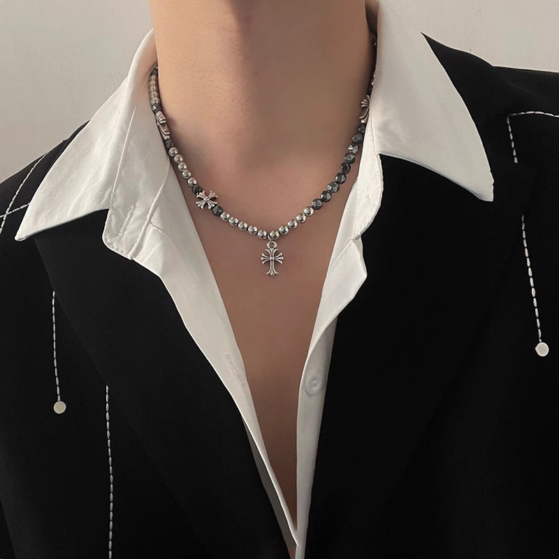 beads cross necklace