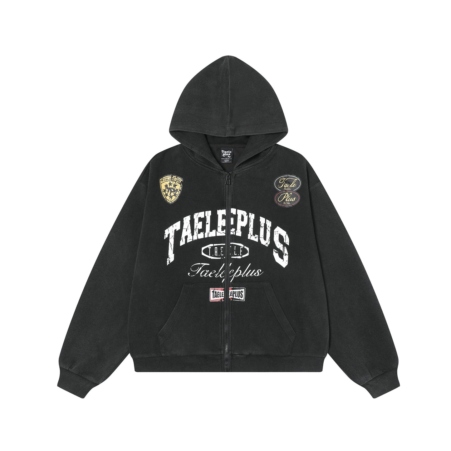 Vintage College Logo Zip-Up Hoodie