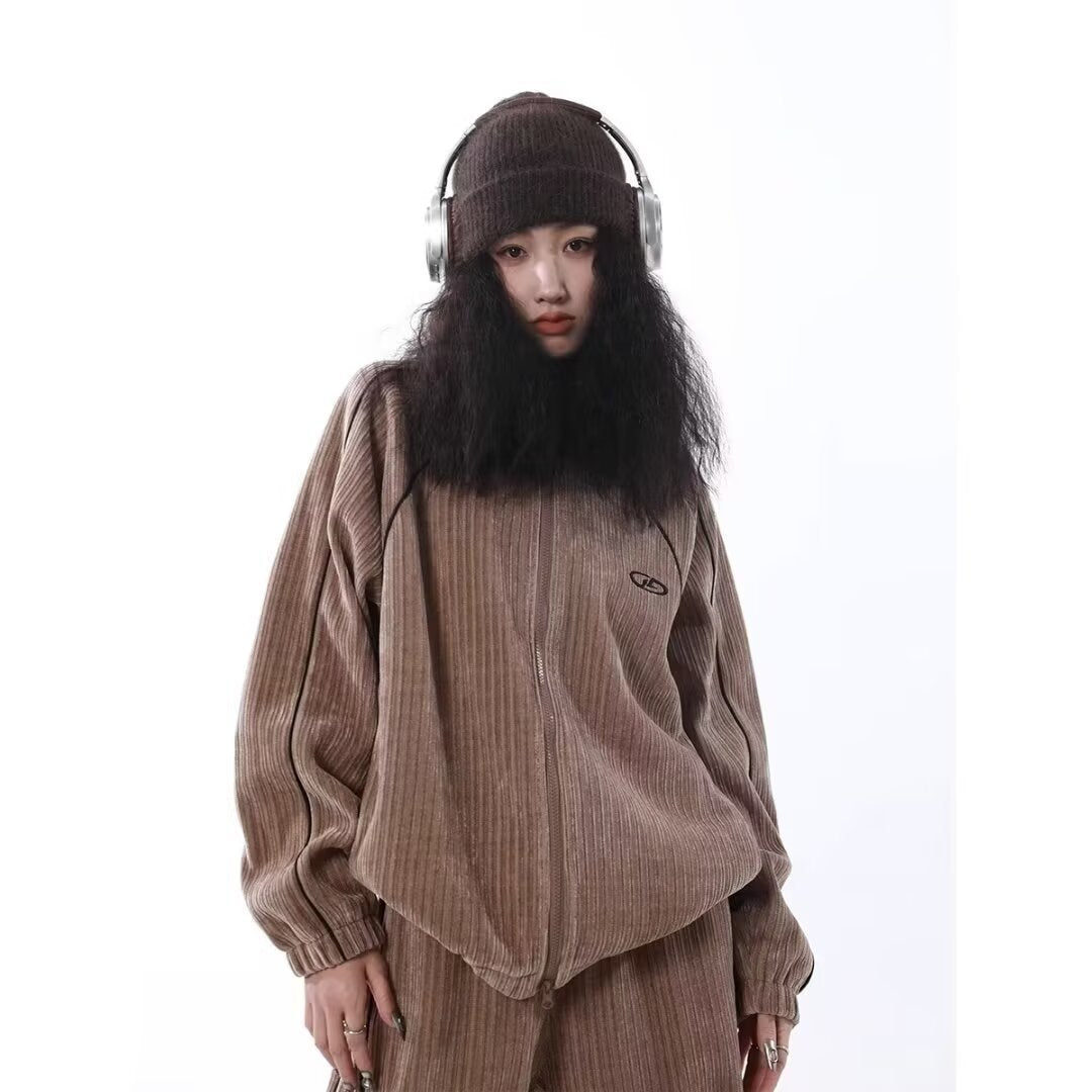 Corduroy Track Set - Brown/Black