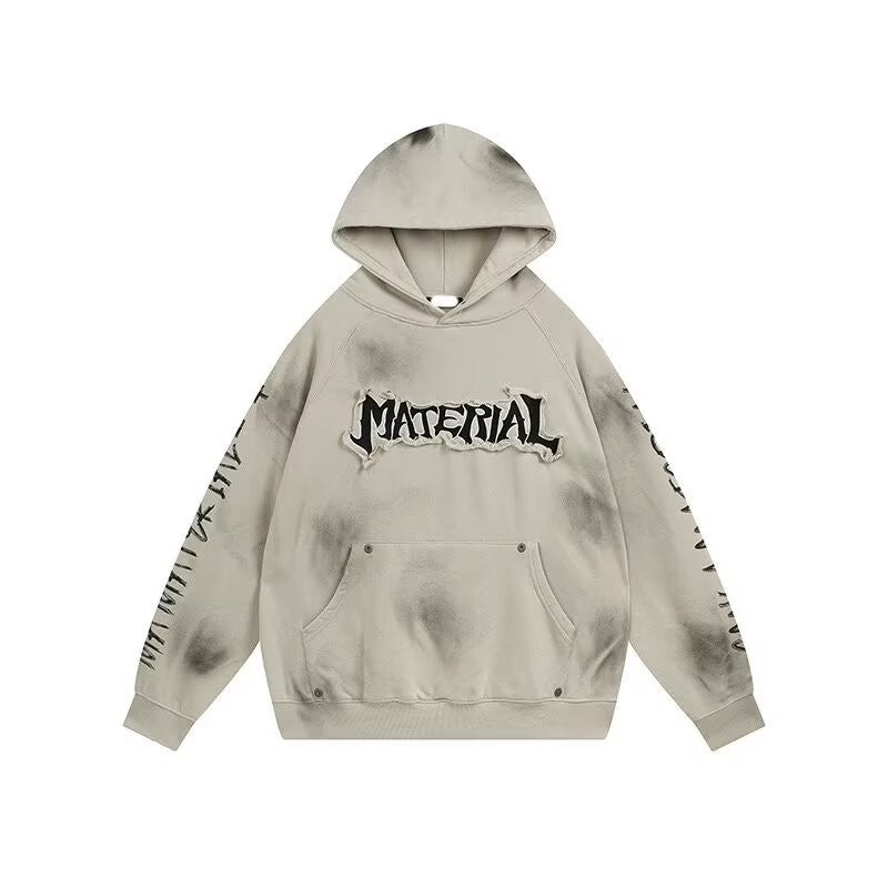 スモークグラデーション MATERIALロゴパーカー グレー 単体デザイン High land