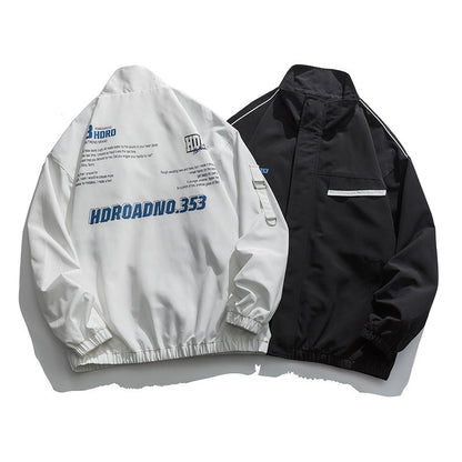 グラフィックロゴ スタンドカラーブルゾン カラーバリエーション2色展開 Highland