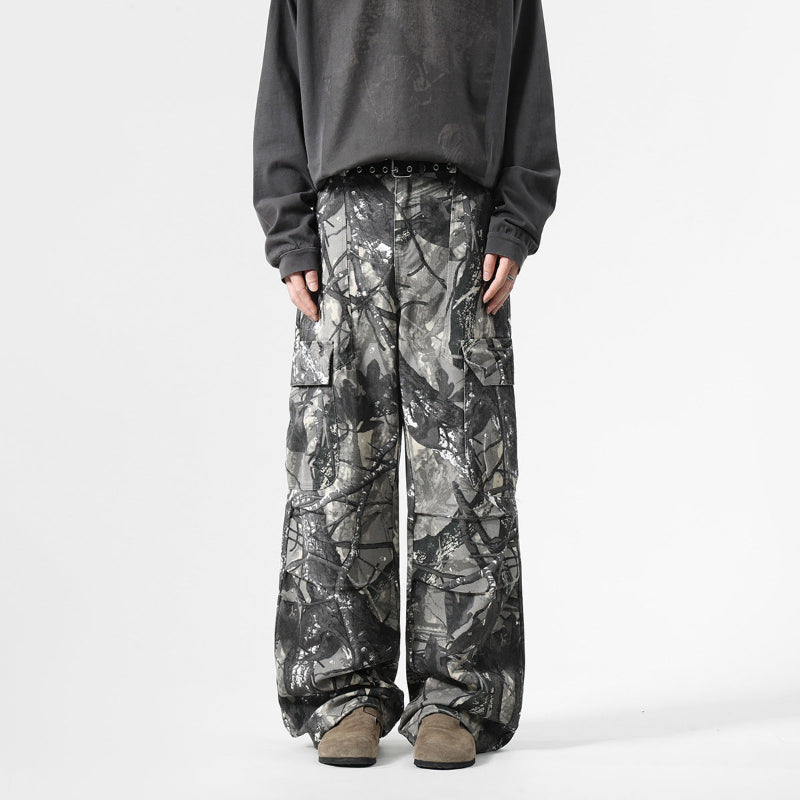 【SALE】HIP HOP STRAIGHT CARGO PANTS CAMOUFLAGE