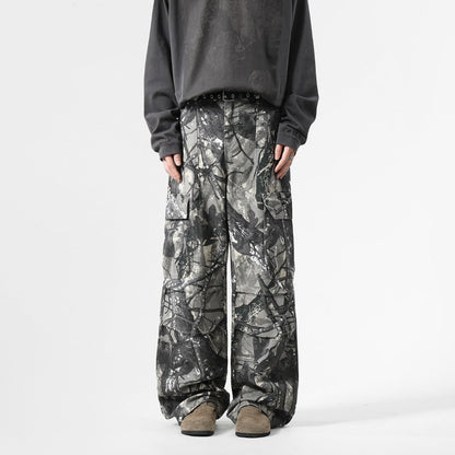 【SALE】HIP HOP STRAIGHT CARGO PANTS CAMOUFLAGE