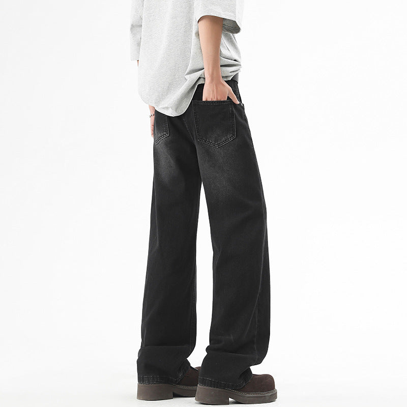 ワイドデニムパンツ ブラック バギージーンズ 着用イメージ High land