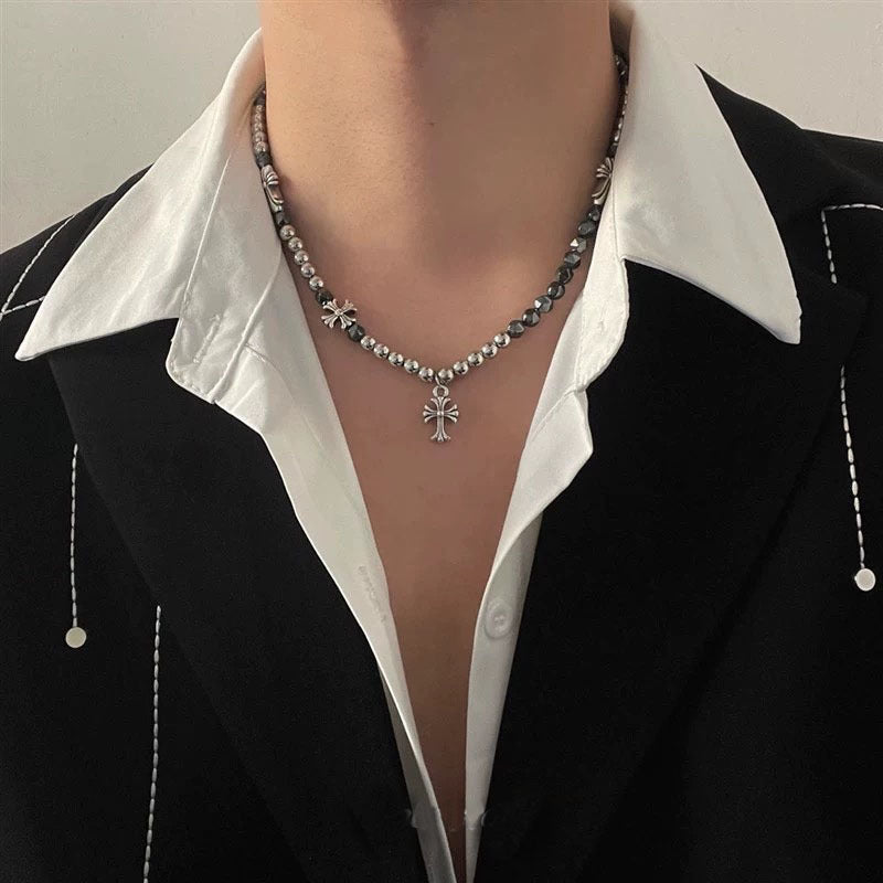beads cross necklace