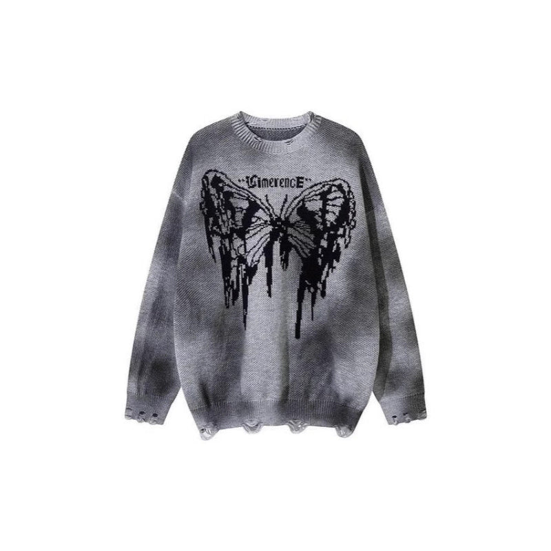 グランジバタフライニット セーター グレー 全体商品 公式