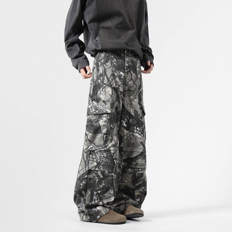 【SALE】HIP HOP STRAIGHT CARGO PANTS CAMOUFLAGE