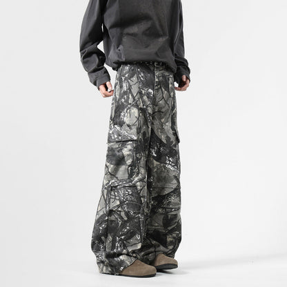 【SALE】HIP HOP STRAIGHT CARGO PANTS CAMOUFLAGE