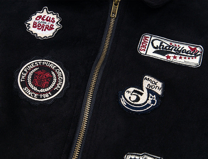 Patchwork Suede Bomber Jacket