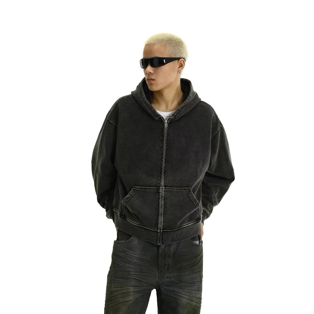 ヴィンテージ加工ビッグシルエットパーカー ワイドデニム 大人ストリート Highland