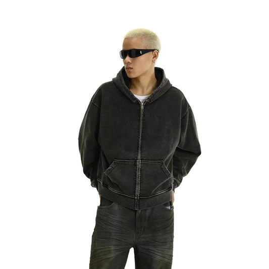 ヴィンテージ加工ビッグシルエットパーカー ワイドデニム 大人ストリート Highland