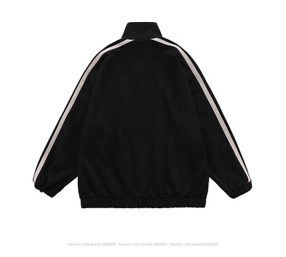 サイドライン スタンドカラートラックジャケット ブラック バックシルエット Highland