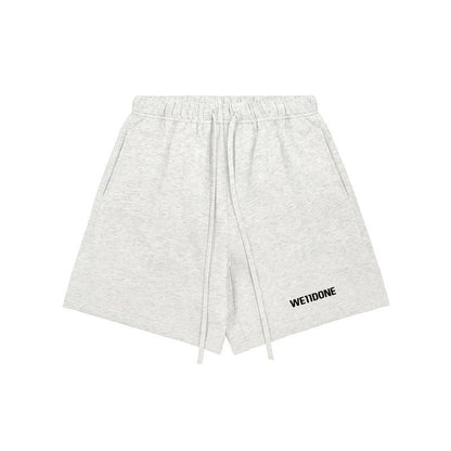 WE11DONE風ロゴ スウェットショートパンツ ライトグレー 正面デザイン High land