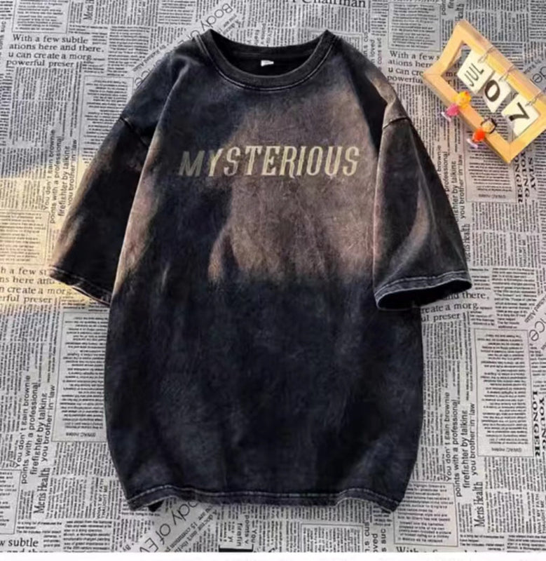 スモークグラデーション MYSTERIOUSロゴTシャツ 正面デザイン High land